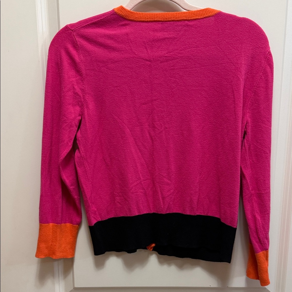 Cable & Gauge Fuchsia and Tangerine Cardigan - Picture 9 of 9